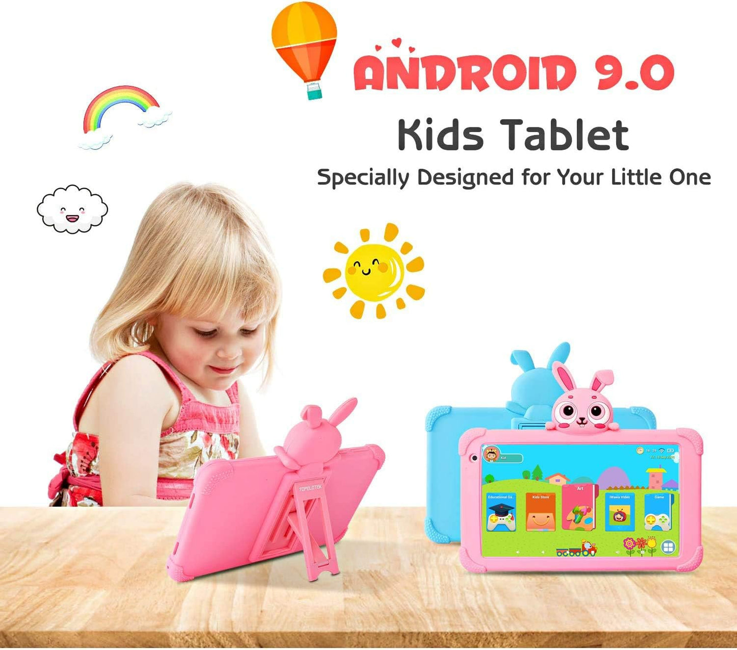 Kids Tablet Android Tablet for Kids 7 Inch Wifi Toddler Tablet 32GB Quad Core Kids Tablets Support Bluetooth Camera Support Netflix Youtube Parental Control 4000Mah Boys Girls (Pink)