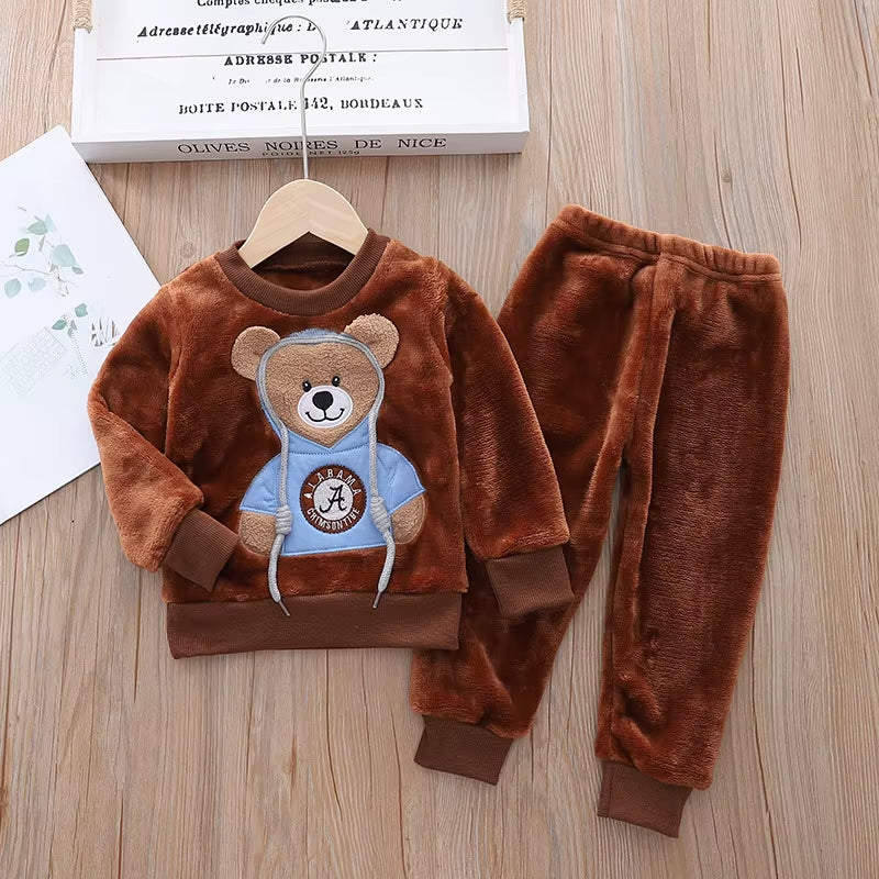 2023 New Clothing Set Sweater+Pants 2Pcs for Girls Boys Outfit Cotton Warm Costume Winter Children Clothes Suit 1-4Y