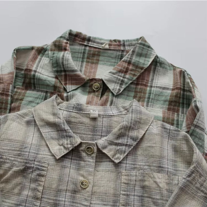 New Spring Autumn Baby Boys Plaid Shirts Korean Style Loose Casual Kids Shirts Children Clothes Tops