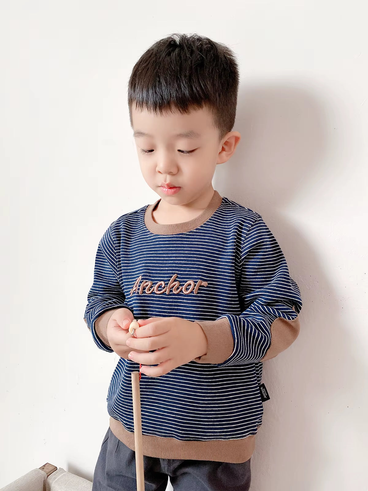 Children'S Clothing 2021 Autumn New Baby Boys Long Sleeve Sweatshirt T-Shirt Tops Boys Girls Kids Cotton Striped Letter T-Shirt