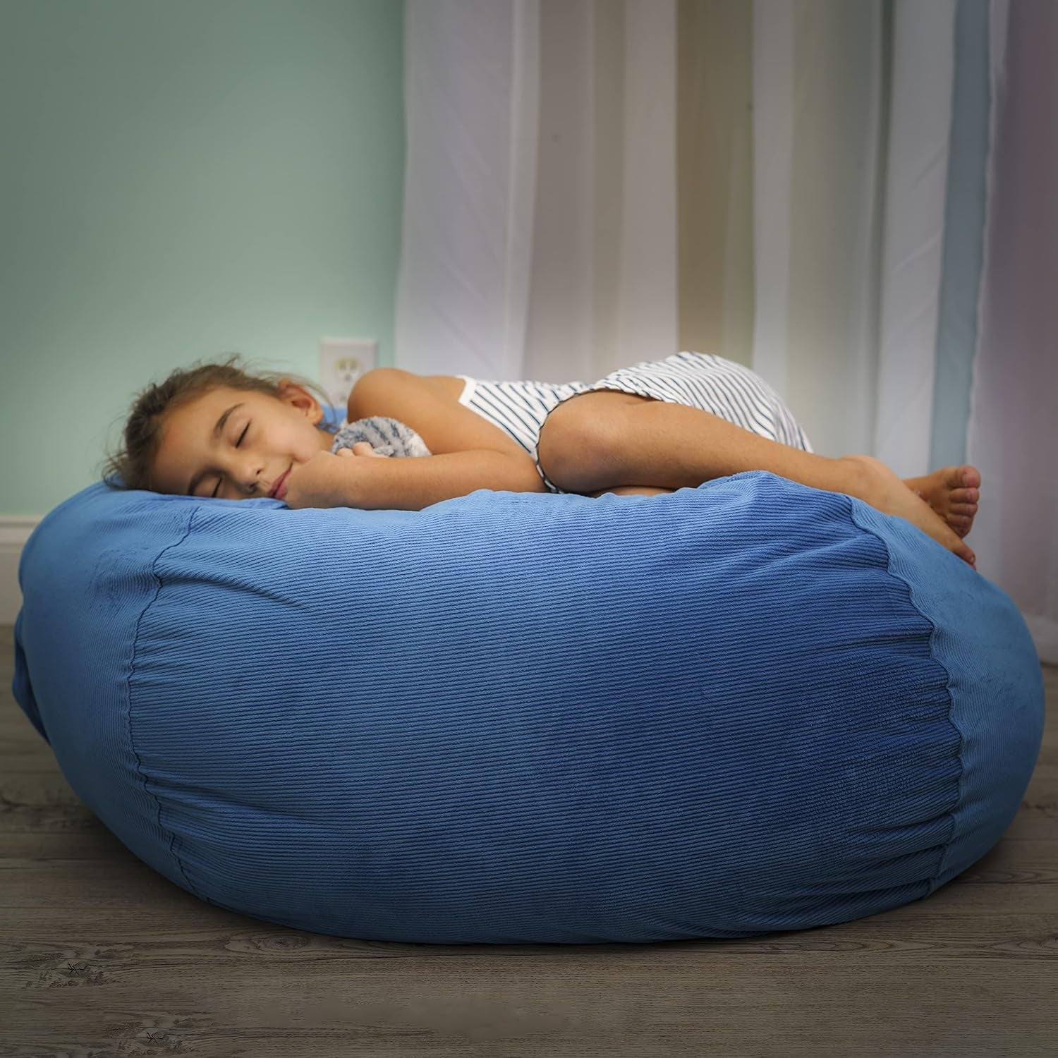 Stuffed Animal Storage Bean Bag Chair - Kids Bean Bag Chairs- Bean Bag Chair Kids- Beanbag Chairs for Kids and Teens-Stuffed Animal Holder- Stuffed Animal Bean Bag Storage