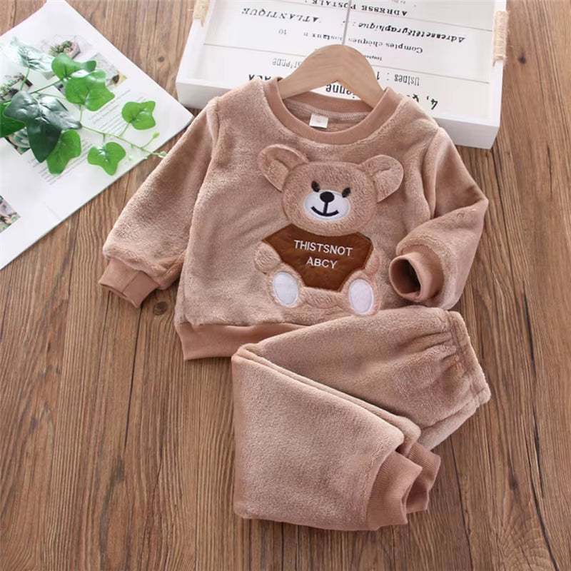 2023 New Clothing Set Sweater+Pants 2Pcs for Girls Boys Outfit Cotton Warm Costume Winter Children Clothes Suit 1-4Y