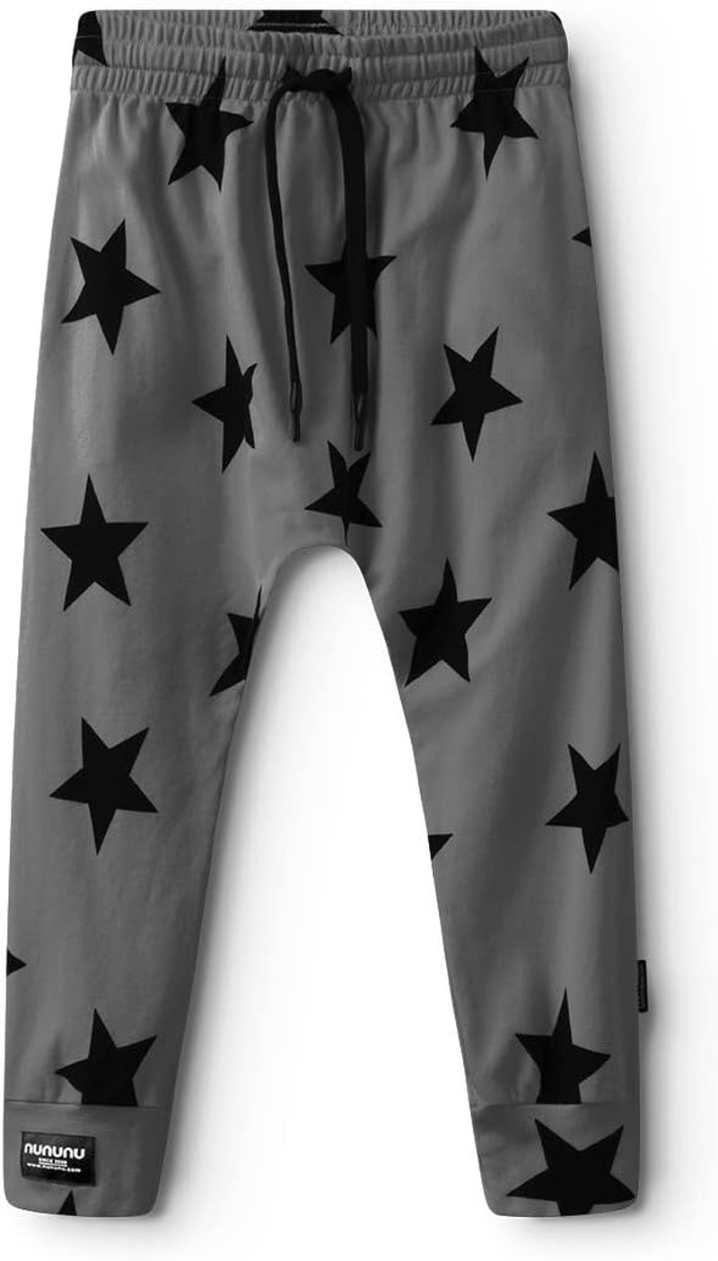 Light Baggy Pants, Babies Harem Sweatpants, Unisex for Baby Boys and Girls, 100% Cotton, Star - Iron, 18-24 Months