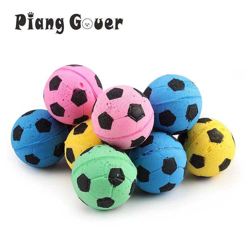 10Pcs Colorful Ball Cat Toy Pet Foam Footaball Play Pet Toys