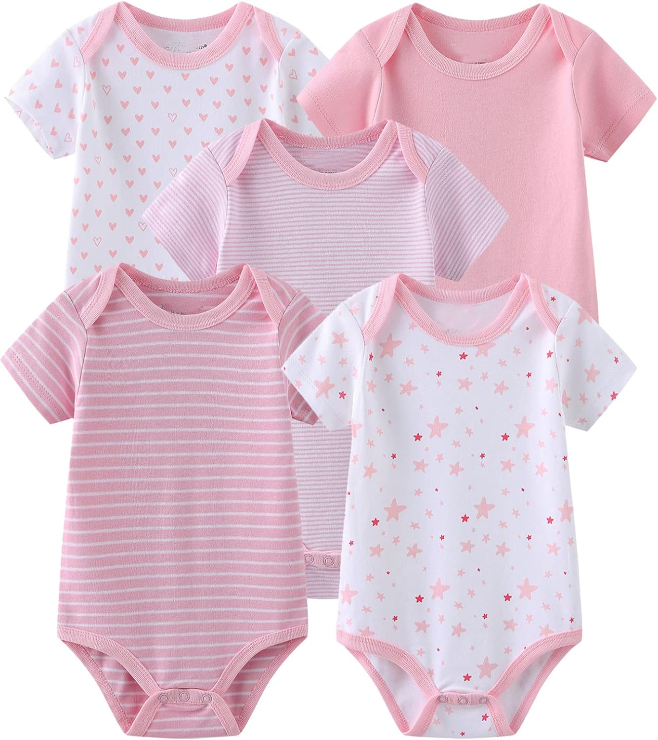 Newborn Baby Cute Design Bodysuit Short Sleeve One-Piece Baby Clothes for Boys and Girls