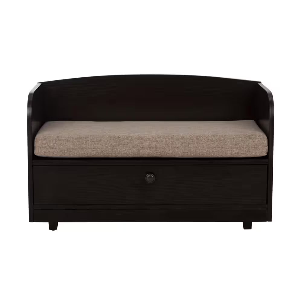 31.5 In. W Pet Toy Storage Pull-Out Drawer with Sofa Bed, Espresso Melamine Finish and Sand Brown Removable Cushion