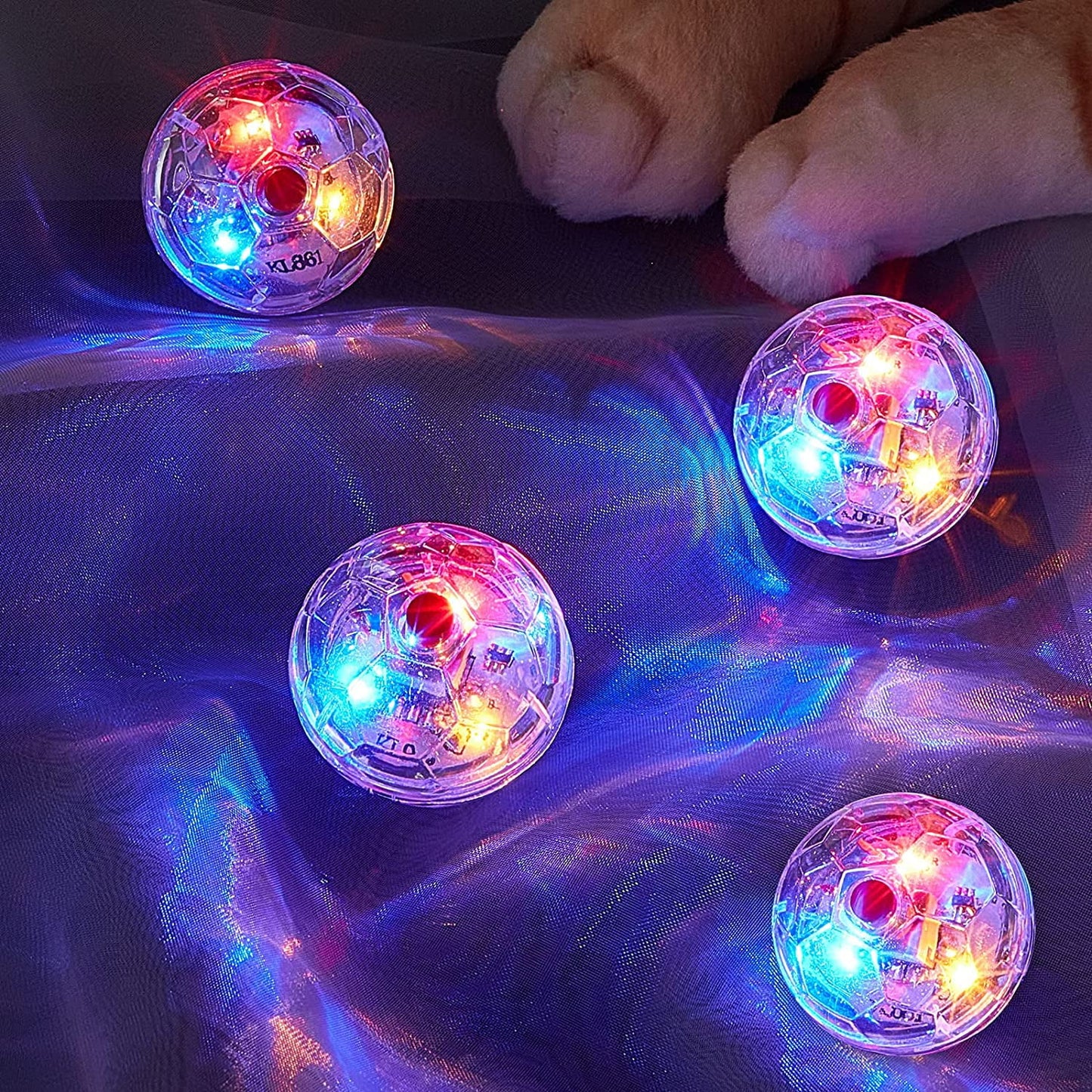 3 Pcs Light up Cat Balls, Led Motion Activated Cat Ball Cat Interactive Toys Exercise Ball for Kitten Dog Pet Animals Activity