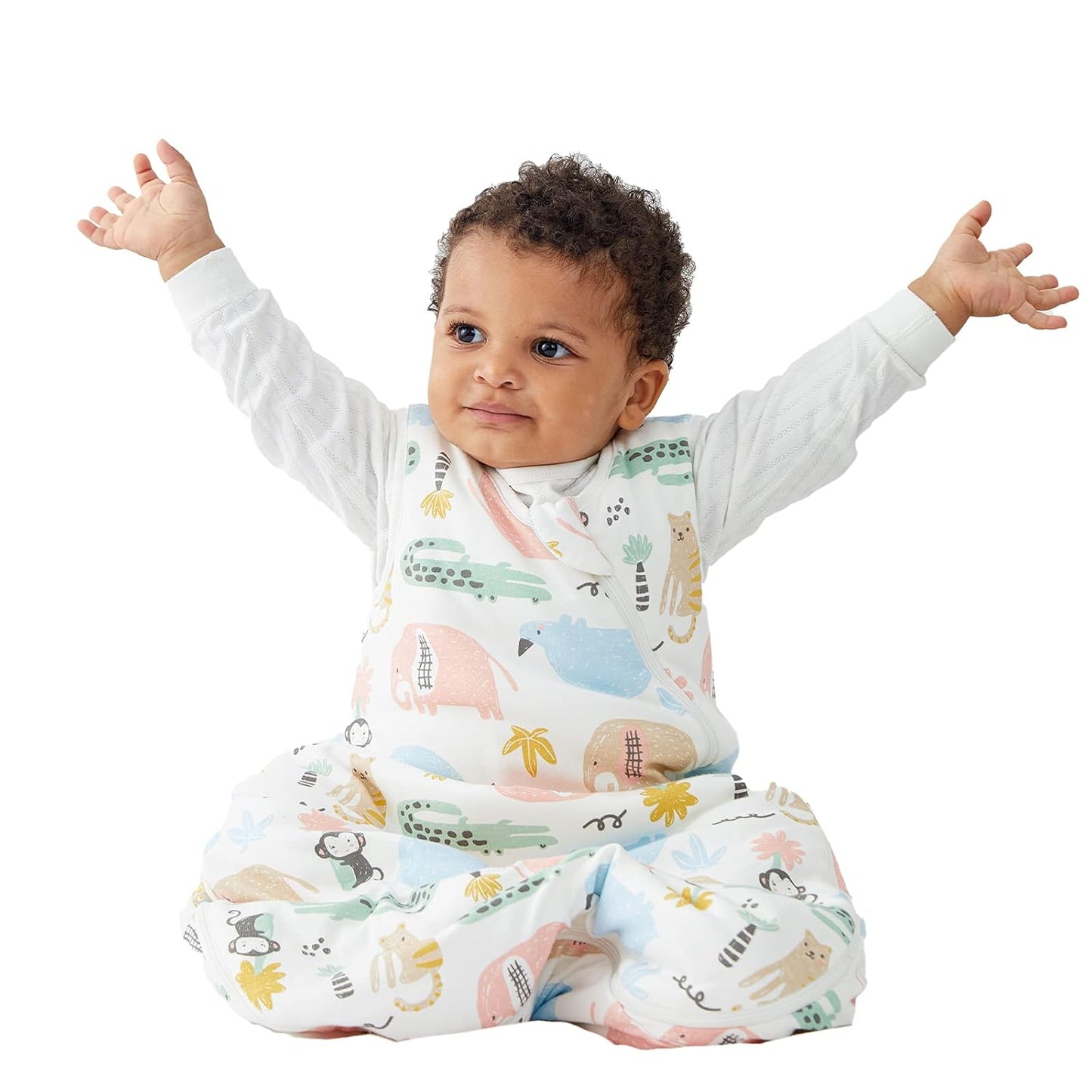 Baby Sleep Sack 0-9 Months 100% Cotton 1.5 TOG Four Season Baby Wearable Blanket, Breathable Comfy Toddler Sleeping Sack