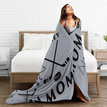 Blanket Hockey Mom Throw Blanket Ultra Soft Velvet Blanket Lightweight Bed Blanket Quilt Durable Home Decor Fleece Blanket Sofa Blanket Luxurious Carpet for Men Women Kids