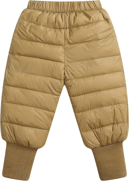 Baby Boys Girls down Snow Pants Windproof Warm Trousers Lightweight Puffer Winter Pants