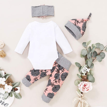 Newborn Baby Girl Clothes Outfits Infant Romper Ruffle Floral Pants Cute Toddler Baby Girl Clothes Set