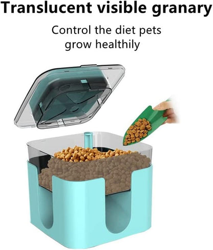 Automatic Pet Feeder.Dog Feeder Treat Toys.Funny Dog and Cat Toy.Boosts Pet Brain Function.Pets Food Catapult Feeder (Blue) 6.9*6.8*6.6Inch