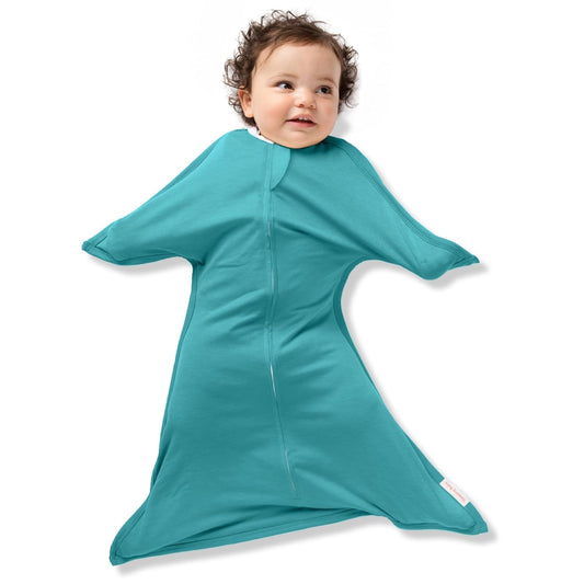 Zipadee-Zip Transitional Swaddle Sack, 6-12 Month - Roomy Zipper Swaddle for Easy Diaper Changes and Proper Hip Development - Baby Swaddle Sack, Medium - Classic Teal