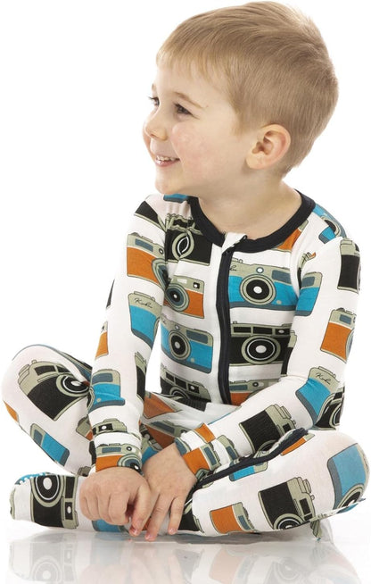 Kickee Print Footies with Zipper, Super Soft One-Piece Jammies, Sleepwear for Babies and Kids, Fall 1 Collections