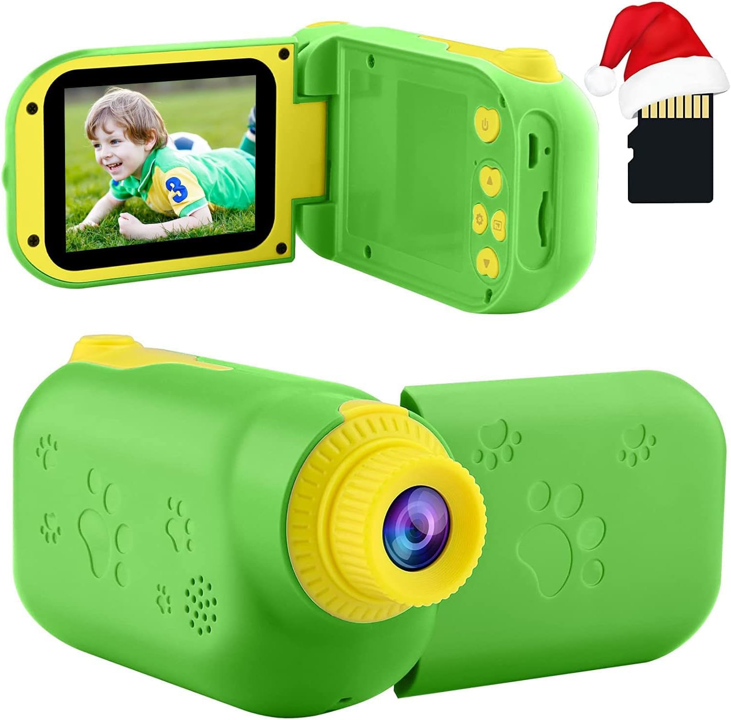 Children Video Camera - Kids Digital Camera Toddler Toy Camcorder Birthday Gifts for Boys and Girls Age 3 4 5 6 7 8 9, 12MP Kids Video Recorder with 32GB SD Card - Green