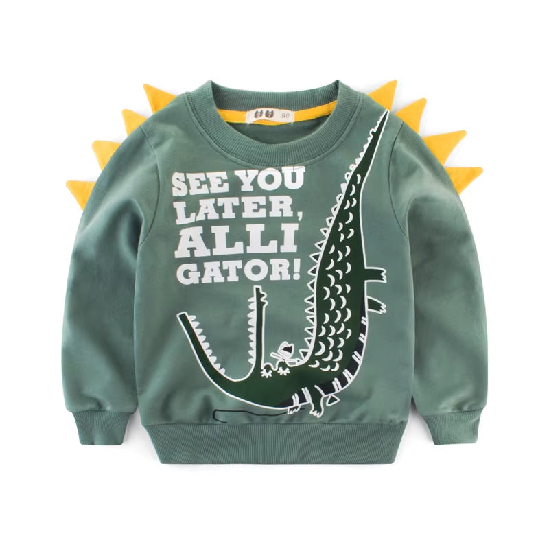 2021 Children Clothes Autumn Baby Sweatshirt Clothes Boys Baseball Uniform Jacket Children'S Girls Dinosaur Cartoon Clothing