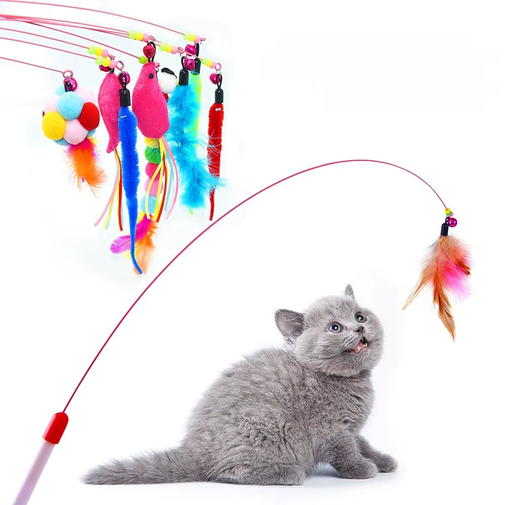 Pet Cat Interactive Toy Teaser Wand Stick Rod for Cat Pet Supplies Catcher Tassel Toys for Kitten Product Pet Toys