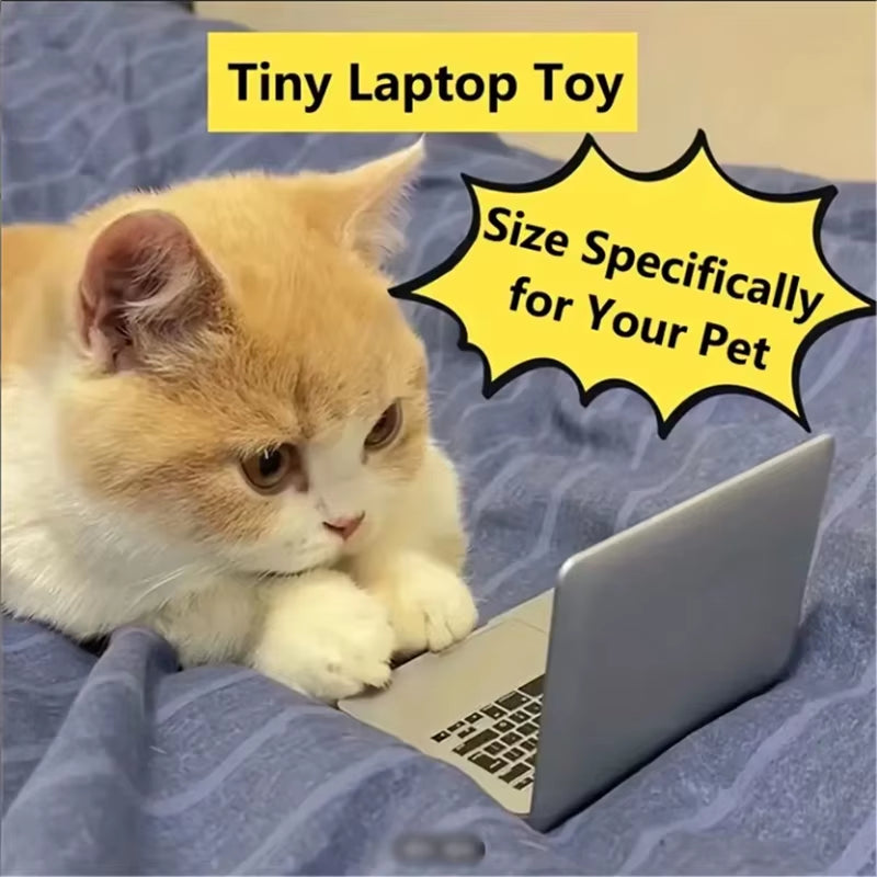 1 Pc New Novel Cat Toys Realistic Portable Resin Cat Pet Mirror with Mini Laptop Shaped Cat Toys Pet Toys and Supplies