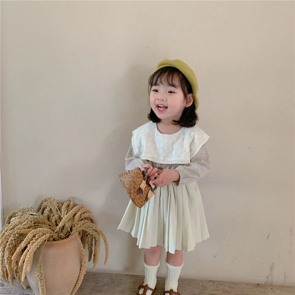 New Autumn Brand Baby Girls Dress Suspenders Kids Overalls Dress Children Preppy Dress Strap Toddler Dress Beautiful Clothing