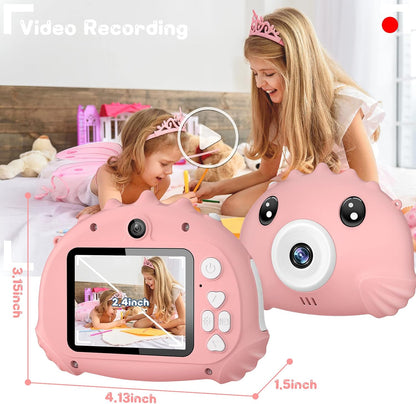 Kids Camera for 3-8 Years Old Toddlers Childrens Boys Girls Christmas Birthday Gifts Selfie Camera 20.0 MP HD 1080P IPS Screen Dual Digital Toy Camera with 32GB SD Card