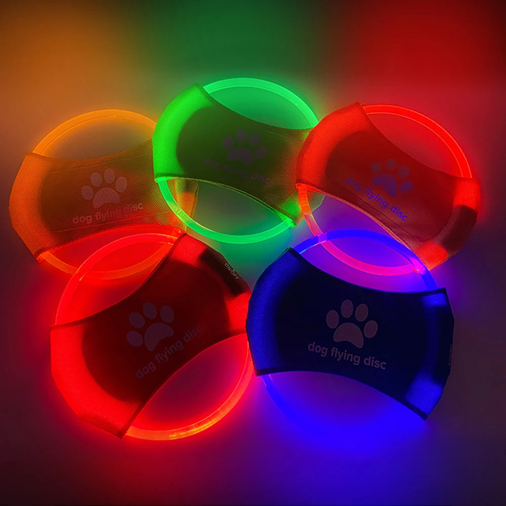 Dog Flying Discs Light Glowing LED Luminoustrainning Interactive Toys Game Flying Discs Dog Toy Pet Dog Accessories Pet Products